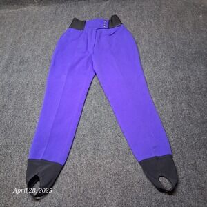 Vintage Tyrolia Skiwear Ski Pants Womens Stirrup Purple Ladies 08